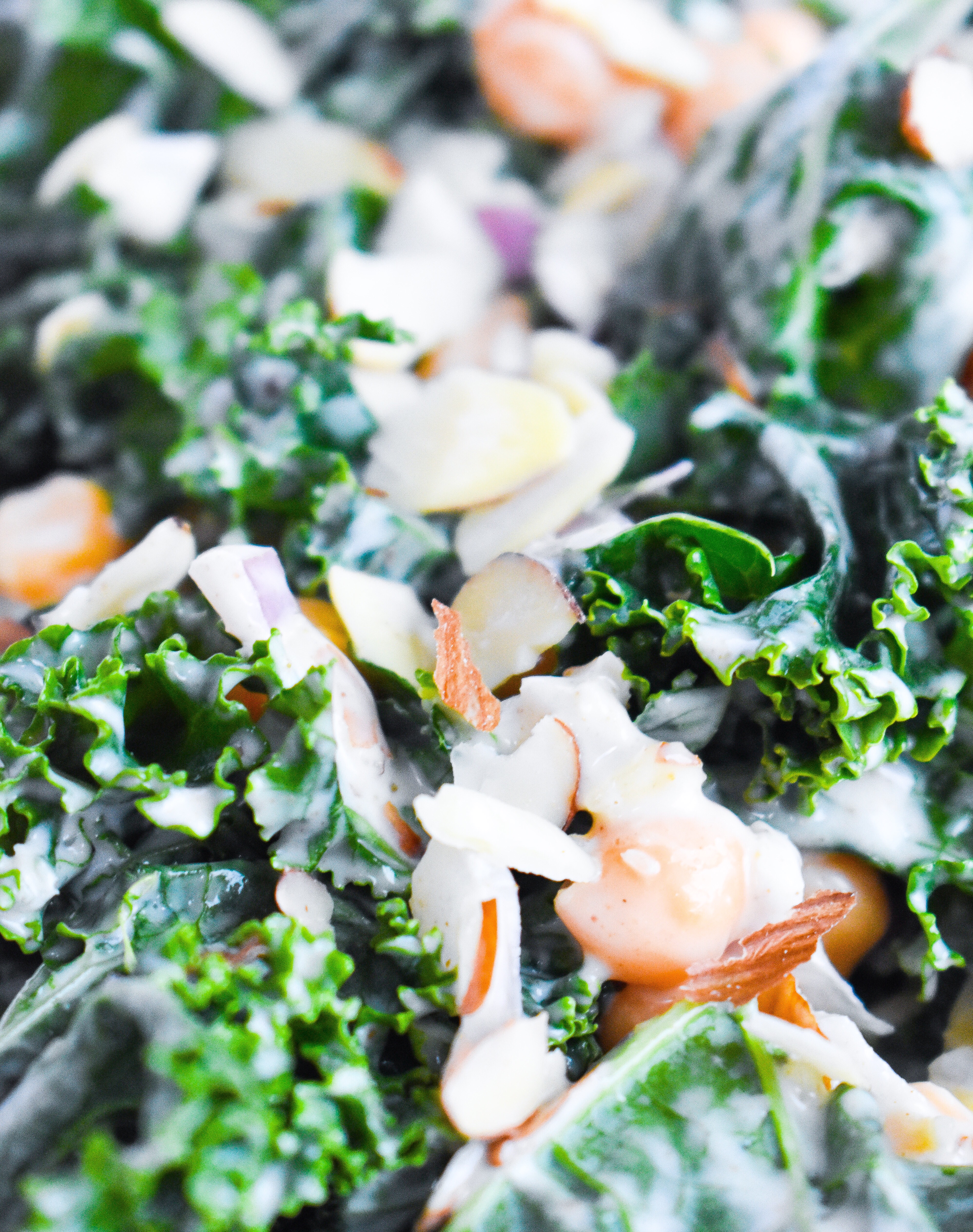 Creamy Chickpea Kale Salad - Stephanie Lee Nutrition